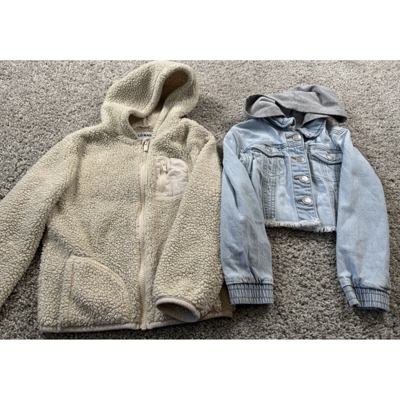 Cat & Jack, Old Navy Other - Girls Jacket Lot Of 2 - Size 4/5-‎ Denim Hooded Sherpa Fleece